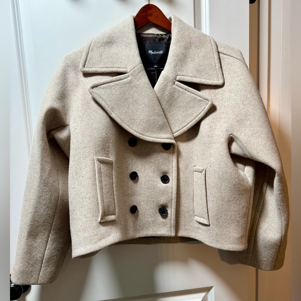 Madewell Oversized-Collar Short Peacoat